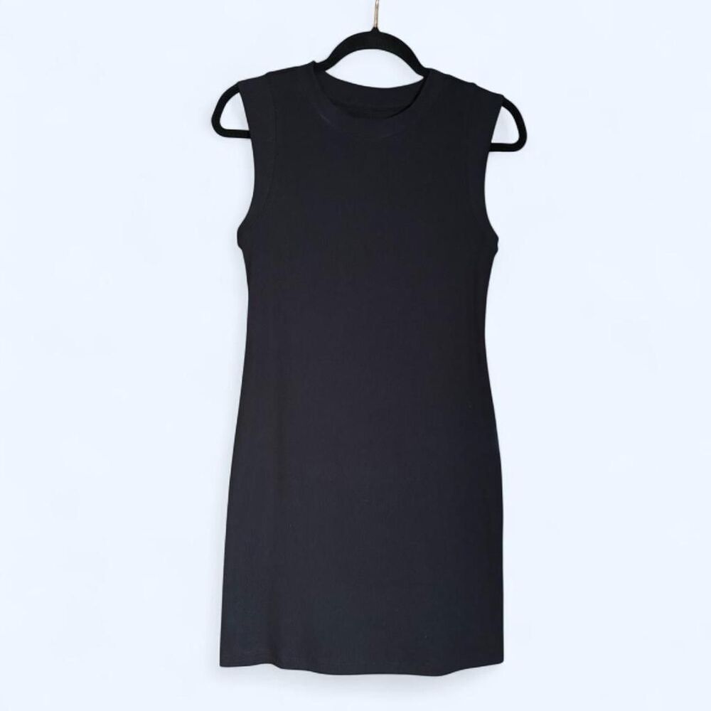 A New Dsy Women's Cotton-Blend Ribbed-Jersey Black Mini Dress - XS